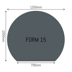 Stahlbodenplatte Kreisabschnitt 120x105 cm grau