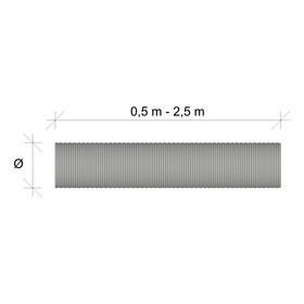 Flexrohr Durchmesser 100, Länge 62-250cm inkl. 2x...